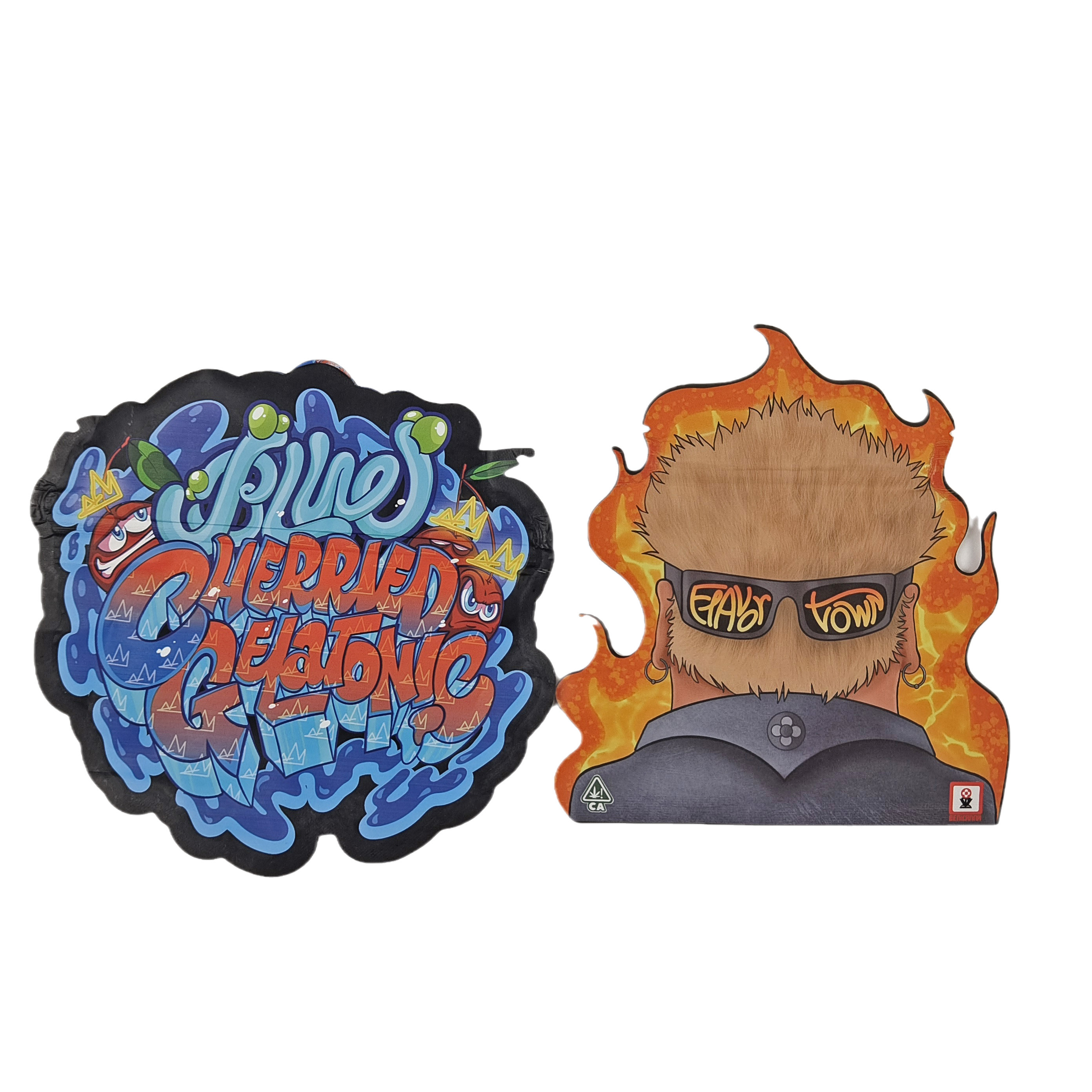 กระเป๋าพิมพ์ดิจิตอลที่กําหนดเอง แพ็คเกจ โฮโลกราฟฟิล ตัดเฉพาะรูปทรง Ziplock พลาสติก Mylar 3.5g กระเป๋าตัดเฉพาะ