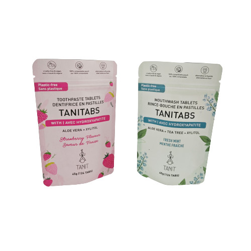 กระเป๋าสตางค์คราฟท์ที่สามารถทําผงได้เป็นมิตรต่อสิ่งแวดล้อม ด้วยซิปที่สามารถปิดใหม่ได้ สําหรับกระเป๋าสะพายขาวเครื่องสําอาง