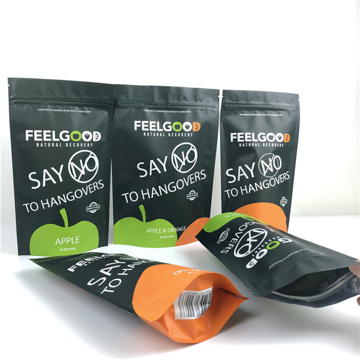 โลโก้ที่กําหนดเอง พิมพ์ ยืนขึ้น ซิปเปอร์ กระเป๋ากลิ่นกันน้ํา กระเป๋าบรรจุพลาสติก