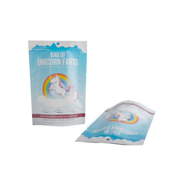 ลามิเนตลูมิเนียมฟอยล์บรรจุถุงพลาสติกบรรจุภัณฑ์ Ziplock สีขาวน้ำเงินมันนี่