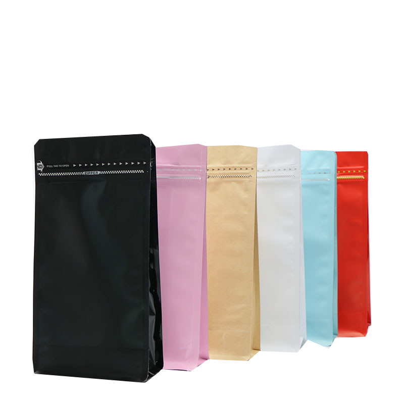 ผนึกอลูมิเนียมฟอยล์ปิดผนึกอาหารด้านล่างแบนอาหารถุงบรรจุภัณฑ์พลาสติก 500 กรัม 1 กิโลกรัมพร้อมวาล์ว