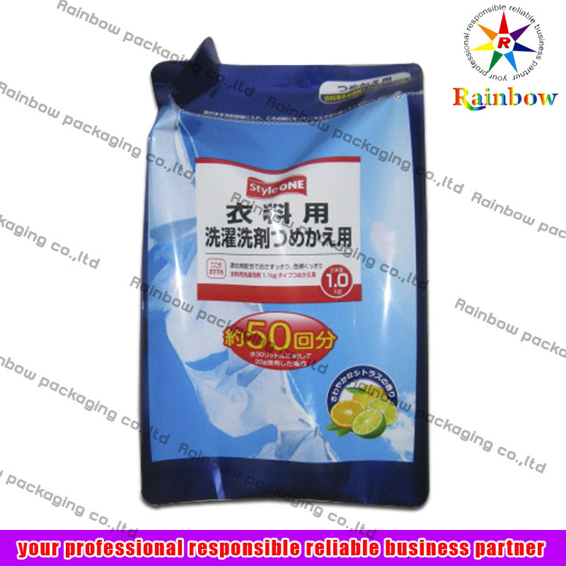 ถุงบรรจุภัณฑ์อลูมิเนียมฟอยล์ OPP ยืนขึ้นสำหรับผงซักฟอก