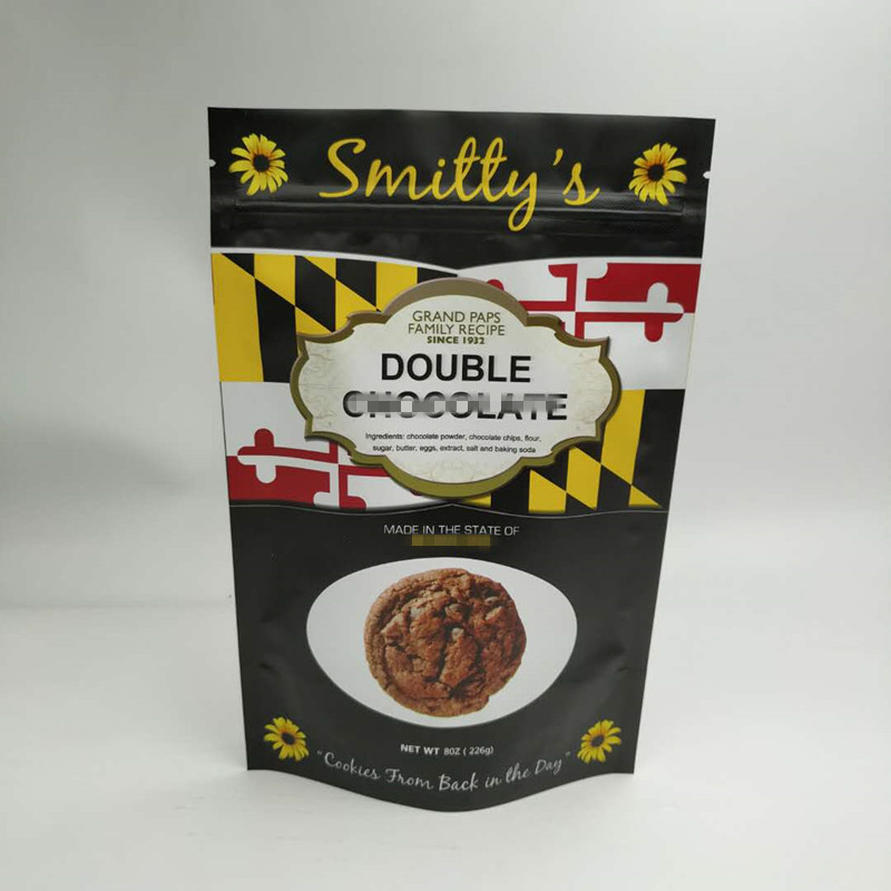 Stand Up Snack Bag Packaging สามด้านซีลรอบมุมมีซิป