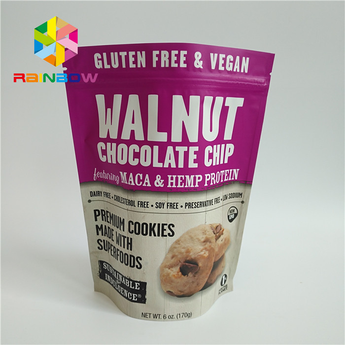 การพิมพ์สีเต็มถุงพลาสติกบรรจุภัณฑ์สีที่กำหนดเองสำหรับอาหารแห้ง