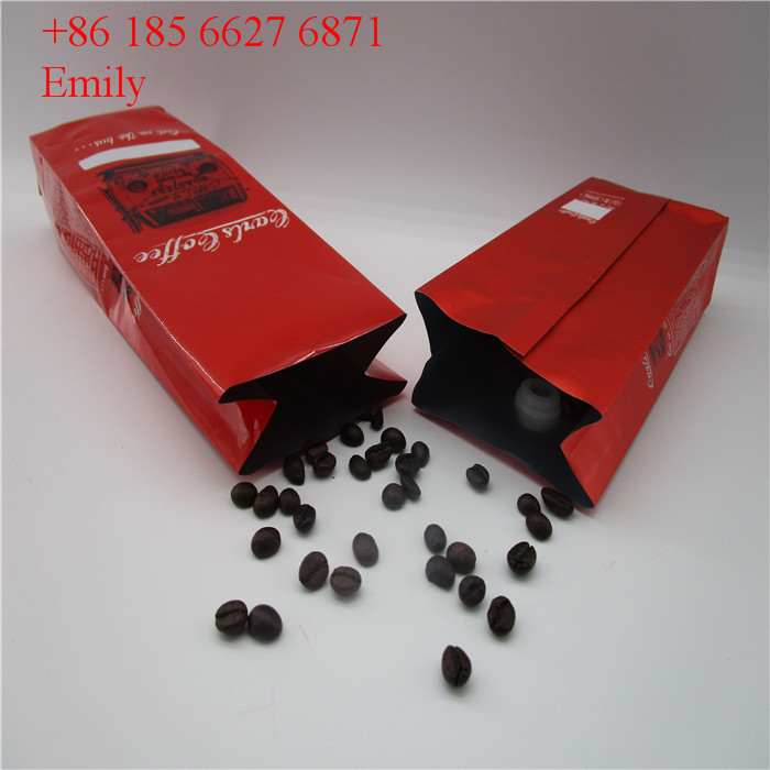 บรรจุภัณฑ์ถุงซิปฟอยล์ 250 กรัม 500 กรัมพร้อมวาล์วทางเดียว