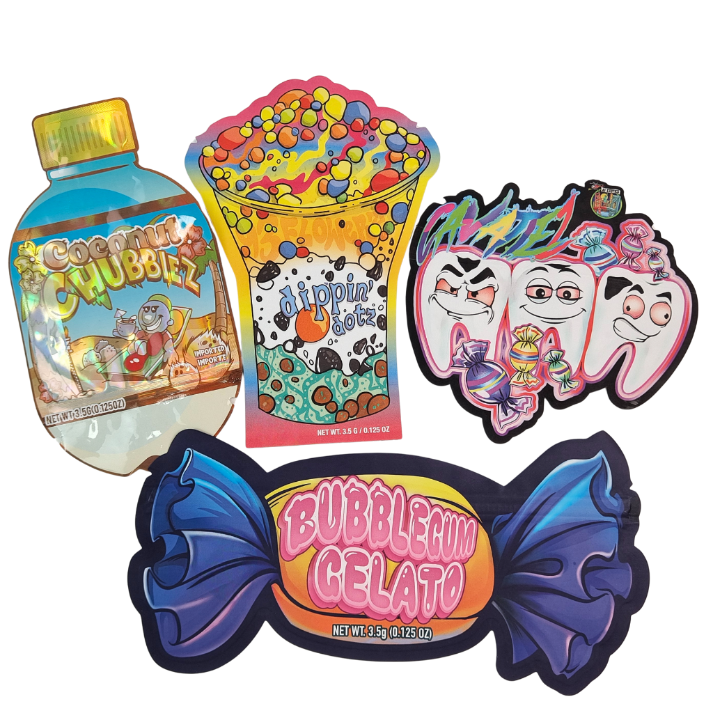 โลโก้ที่กําหนดเอง 3.5g 7g 14g PE สามารถปิดใหม่ได้ พลาสติกประทับอาหาร แพคเกจ ซิปล็อค กระเป๋าสตางค์กระเป๋าสตางค์