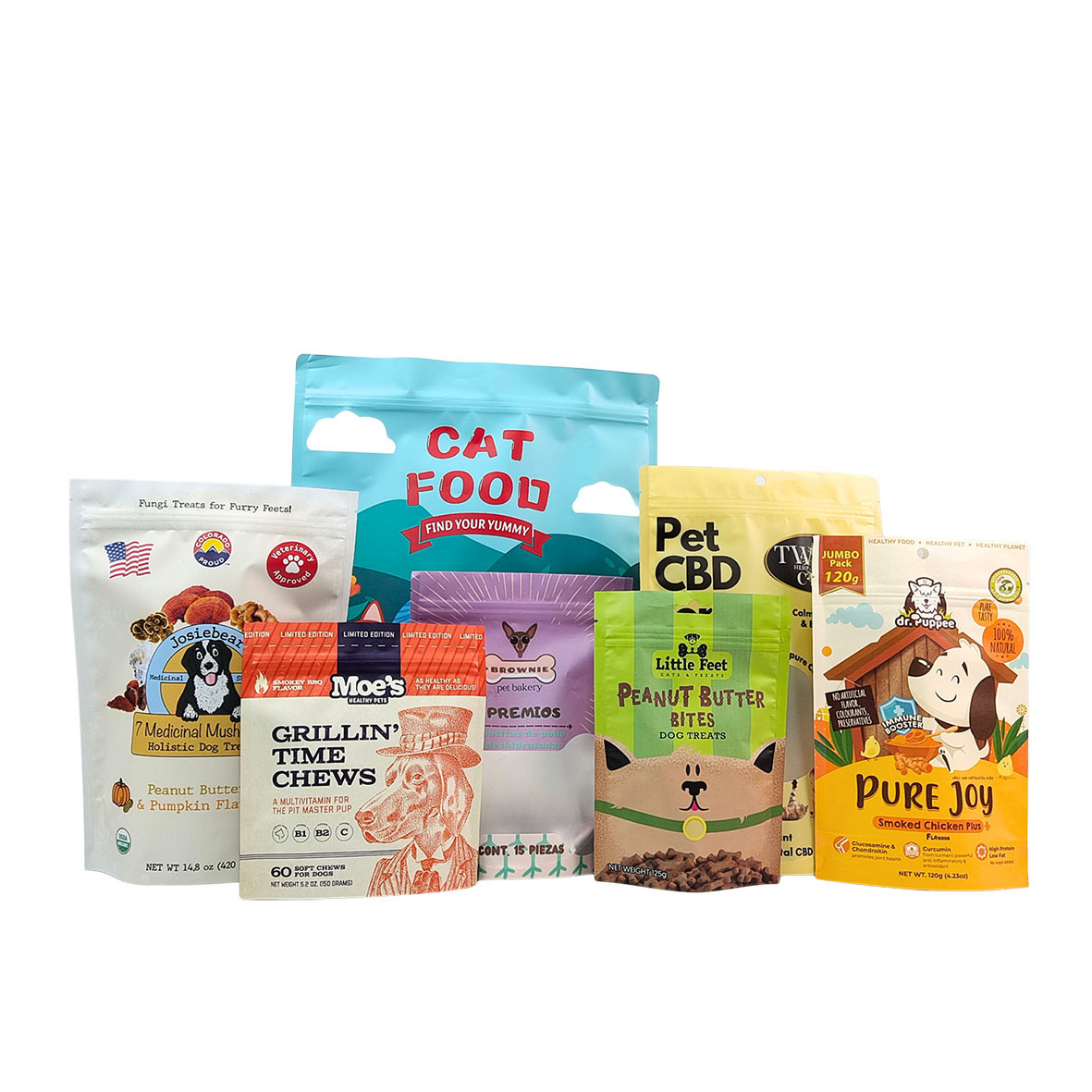 ถุงตั้งได้แบบนำกลับมาใช้ใหม่เป็นมิตรต่อสิ่งแวดล้อม ความหนา 50-200 ไมครอน สำหรับบรรจุภัณฑ์อาหารสัตว์