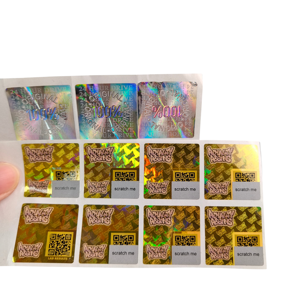 สติกเกอร์กระดาษไวนิล PVC แบบมีกาว กันน้ำ UV พิมพ์ลายโฮโลแกรม โลโก้ส่วนตัว ป้ายบรรจุภัณฑ์สำหรับสมุดภาพ