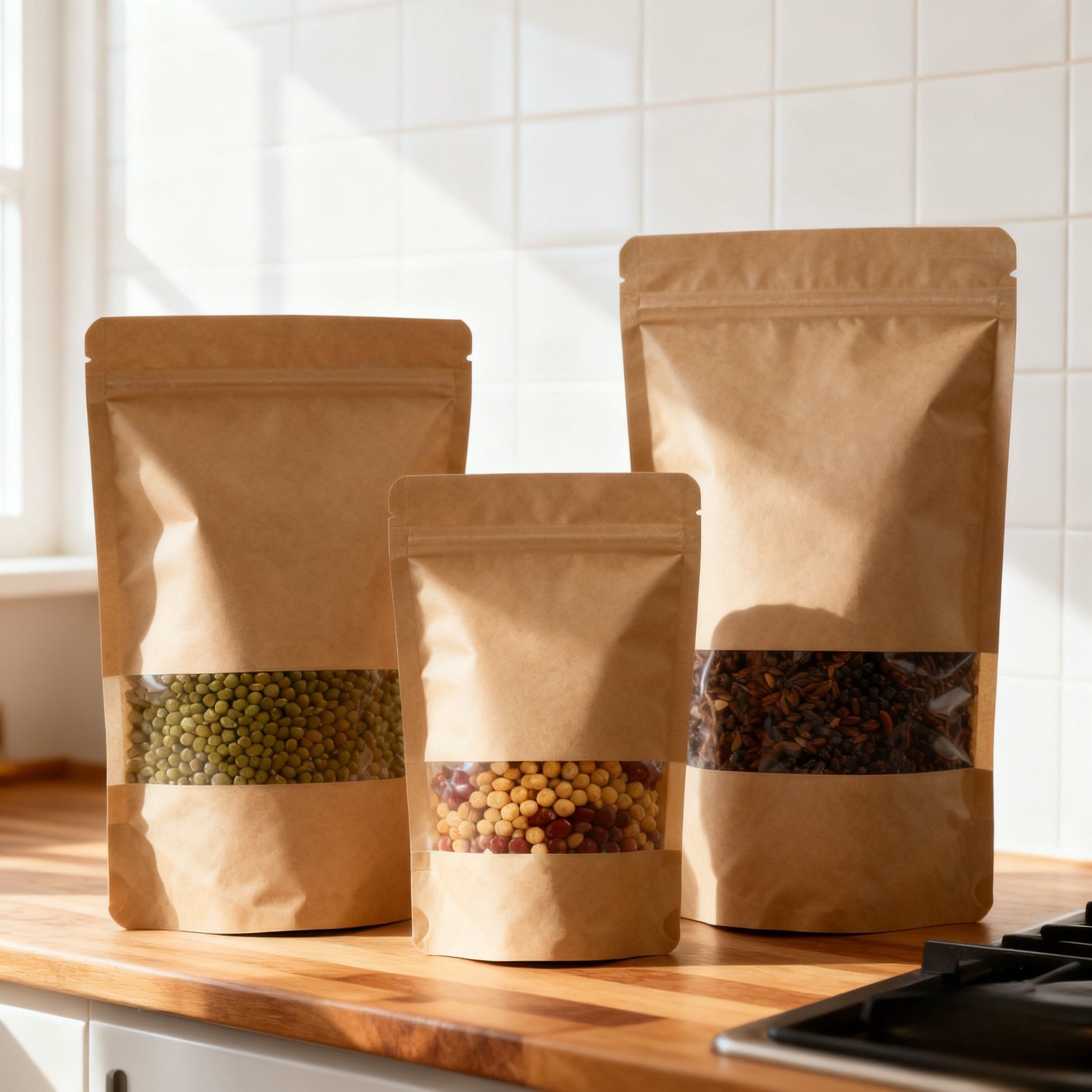 กระเป๋ากระดาษไครฟ์ท์ฟ์ตัวกรองความชื้นแบบกําหนดเอง สําหรับบรรจุอาหาร