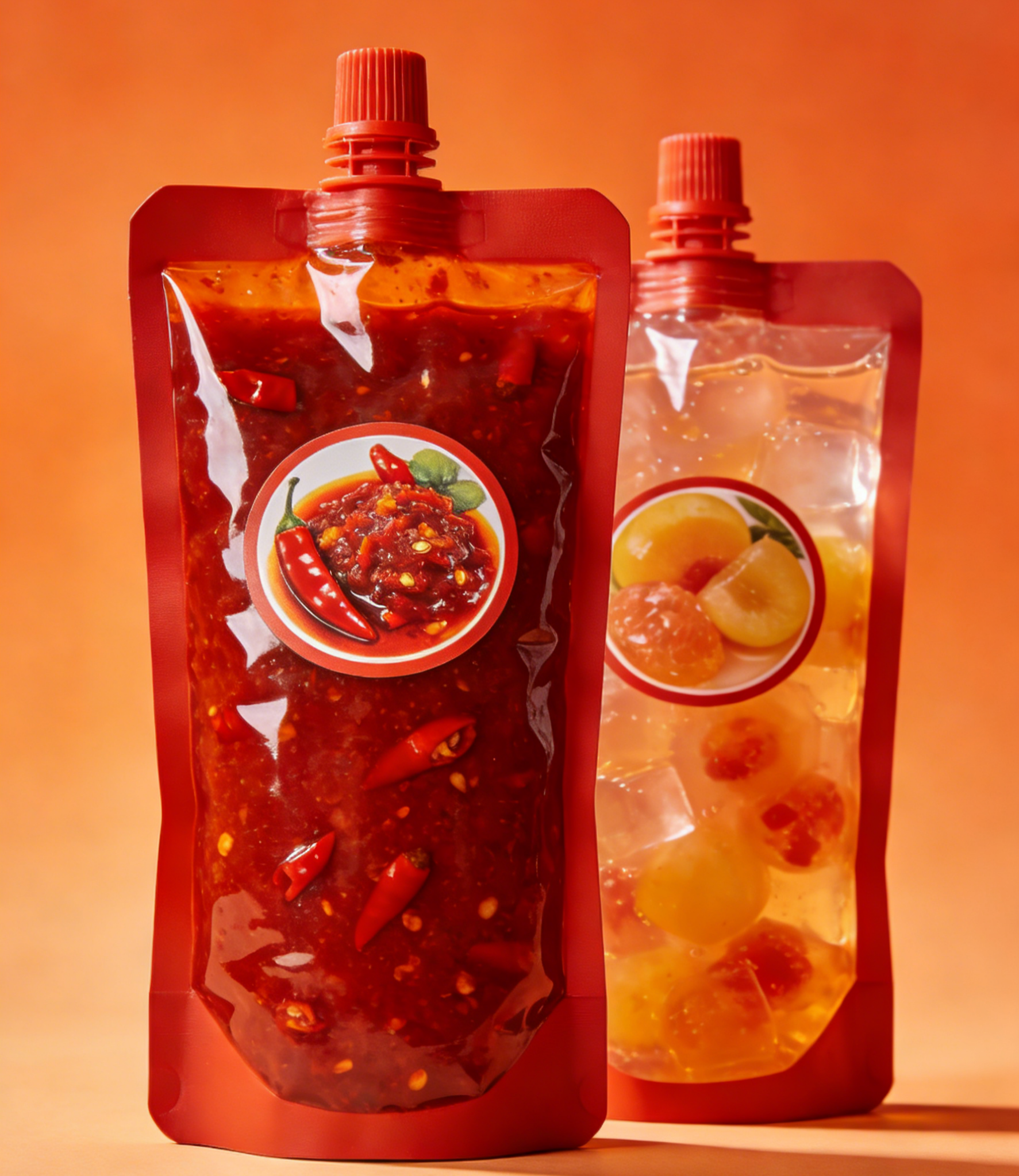 Leakproof Spout Pouch150ml 200ml 300ml Doypack เกรดอาหารซอสพริกน้ำเยลลี่อาหารเด็กกระเป๋า Stand Up spout Pouch