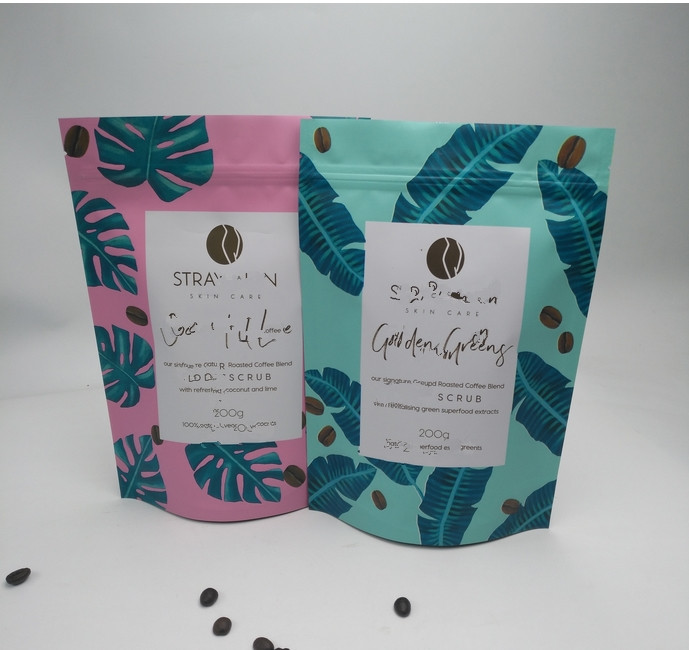 อาหารเกรดลุกขึ้นยืนกระเป๋าถุงพลาสติกเองฟอยล์พื้นผิวด้านสำหรับบรรจุชา