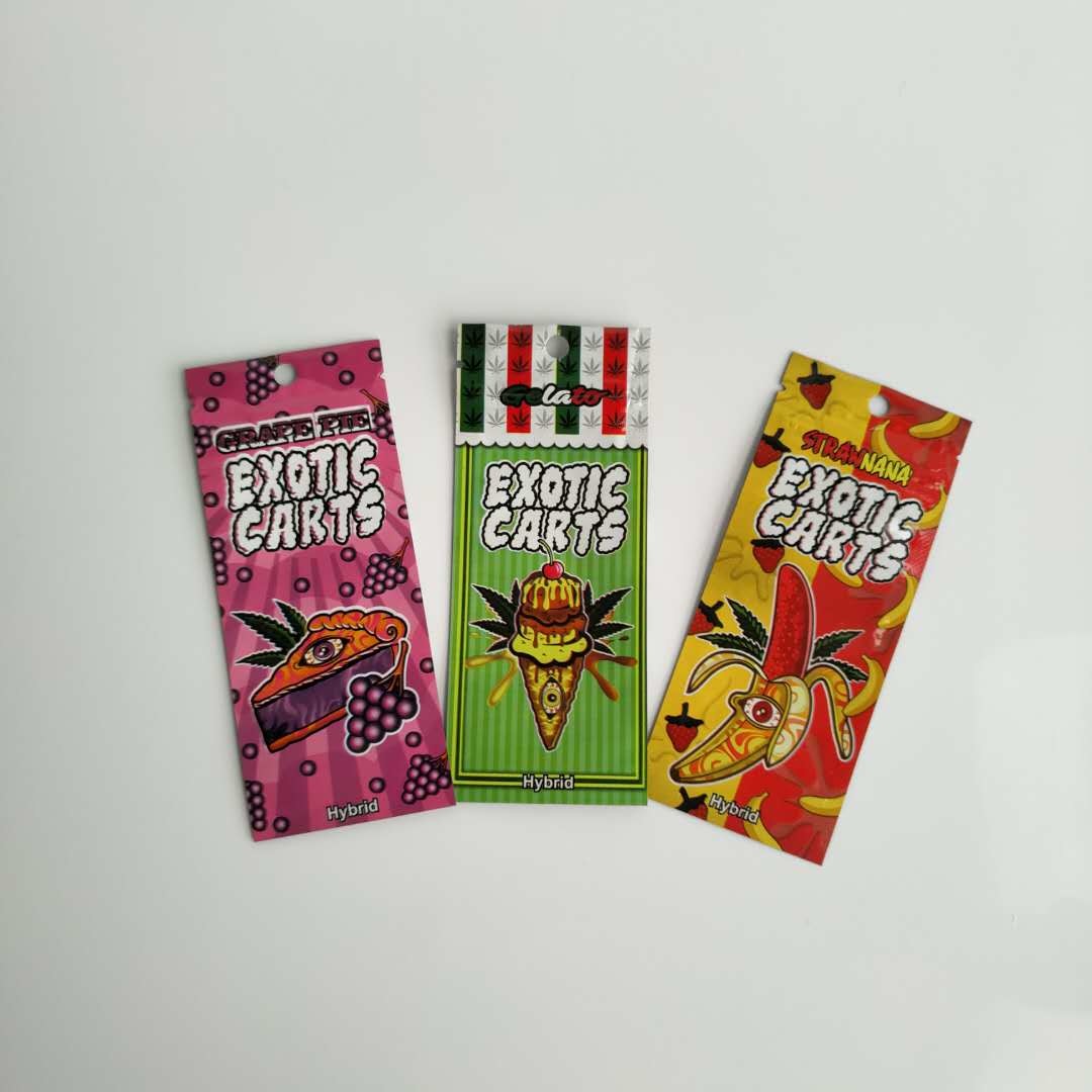 ถุงพลาสติกปิดผนึกสามด้านบรรจุถุงซิปตลับปากกาน้ำมัน Vape ผนึกได้