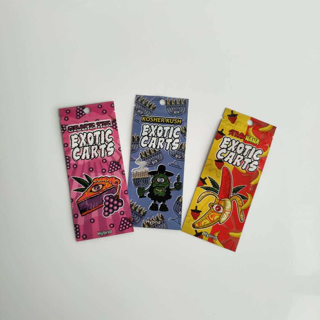 Vape ตลับหมึกถุงบรรจุภัณฑ์อาหารโลโก้ที่กำหนดเองล็อคซิปด้วยหน้าต่างที่ชัดเจน