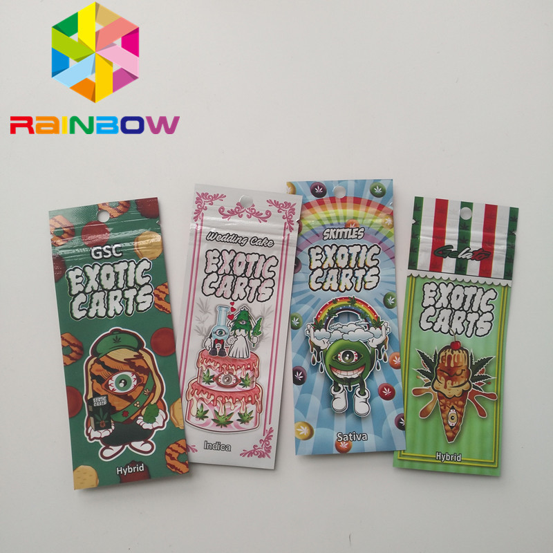 โฮโลแกรม Vape ตลับพลาสติกถุงบรรจุภัณฑ์ Ziplock Cbd น้ำมันรถแปลก