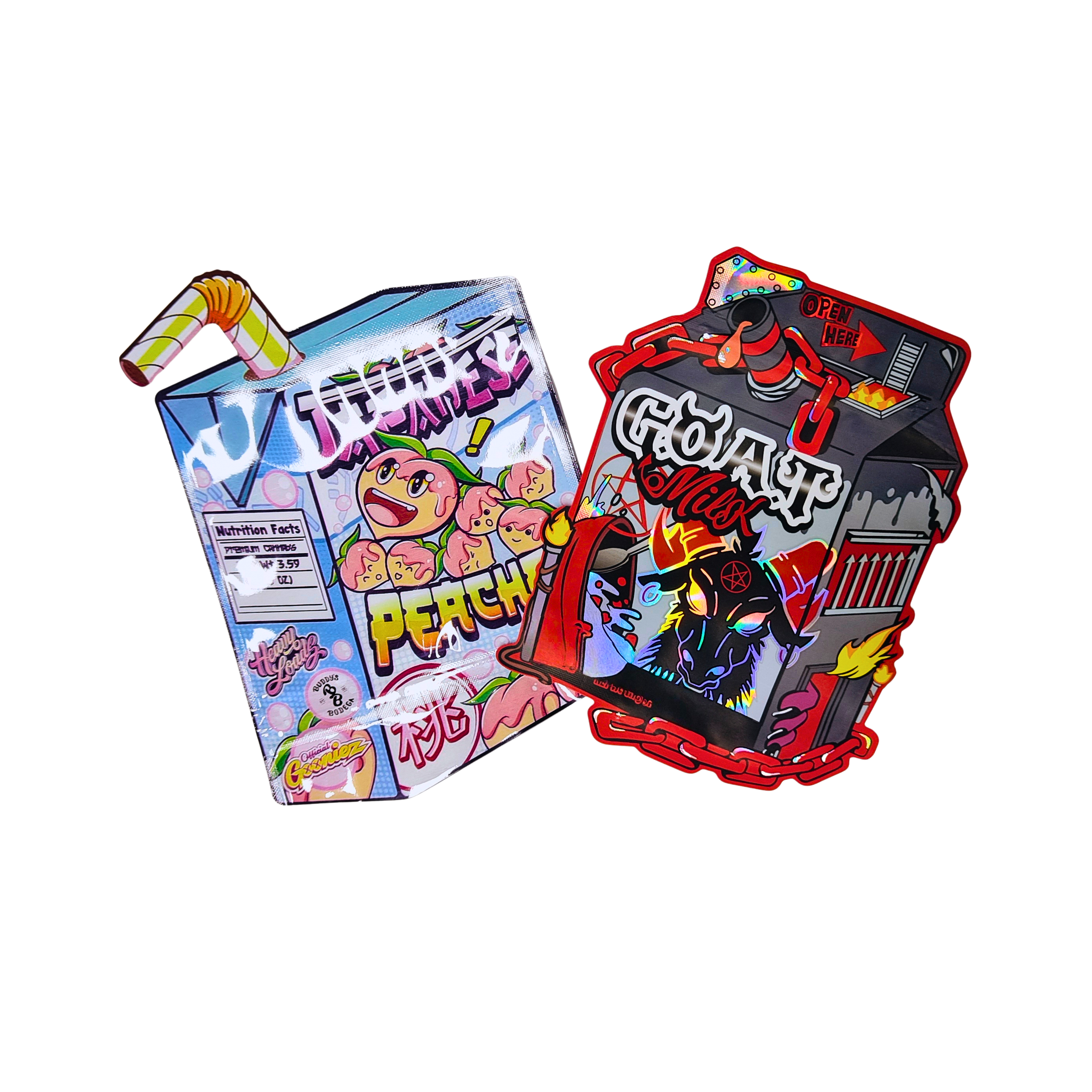 ถุงกัมมี่ลายพิเศษรูปทรงเฉพาะพิมพ์ลายขายส่ง 3.5 7 กรัม ถุงซิปล็อคแบบตั้งได้กันเด็กพร้อมโลโก้