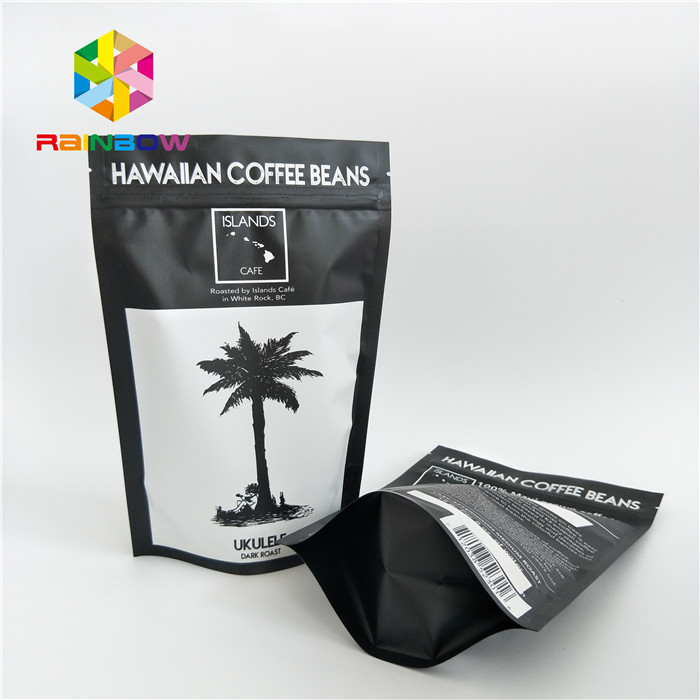 ผงชาถั่วถุงพลาสติกบรรจุภัณฑ์อลูมิเนียมฟอยล์พิมพ์แบบกำหนดเองพร้อมวาล์ว