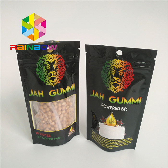 พิมพ์ฟอยล์ลามิเนต Mylar Ziplock ยืนขึ้นถุงบรรจุภัณฑ์กัญชาวัชพืช Mmj