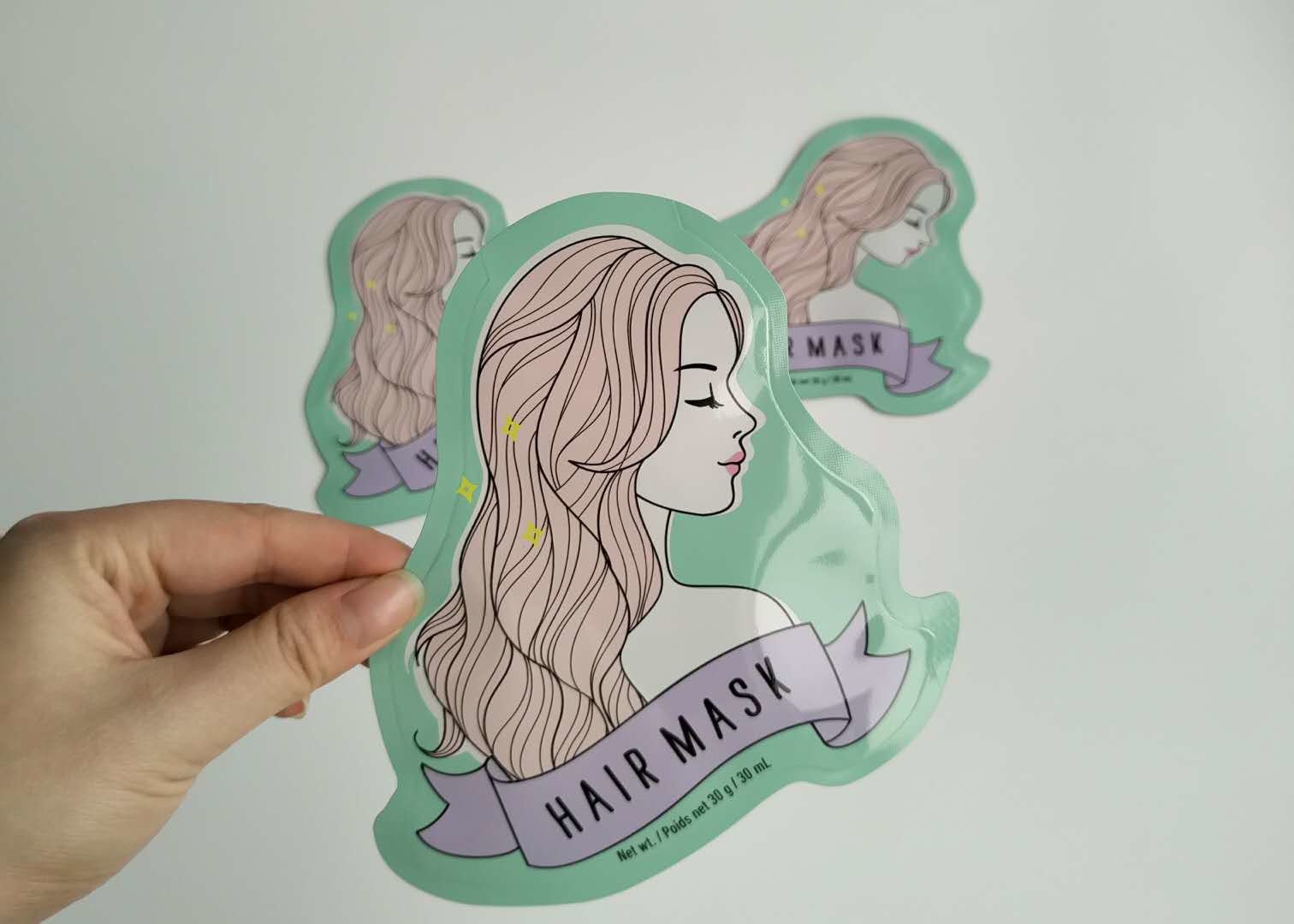 รูปร่างพิเศษอลูมิเนียมฟอยล์ด้านเป้าเสื้อกางเกงถุงพลาสติกเครื่องสำอางแผ่นมาร์คหน้าบรรจุภัณฑ์