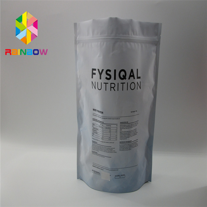 ถุงพลาสติกซิปแบบพับได้บรรจุภัณฑ์สองด้านเคลือบทองถุงบรรจุอาหารปลอดภัย