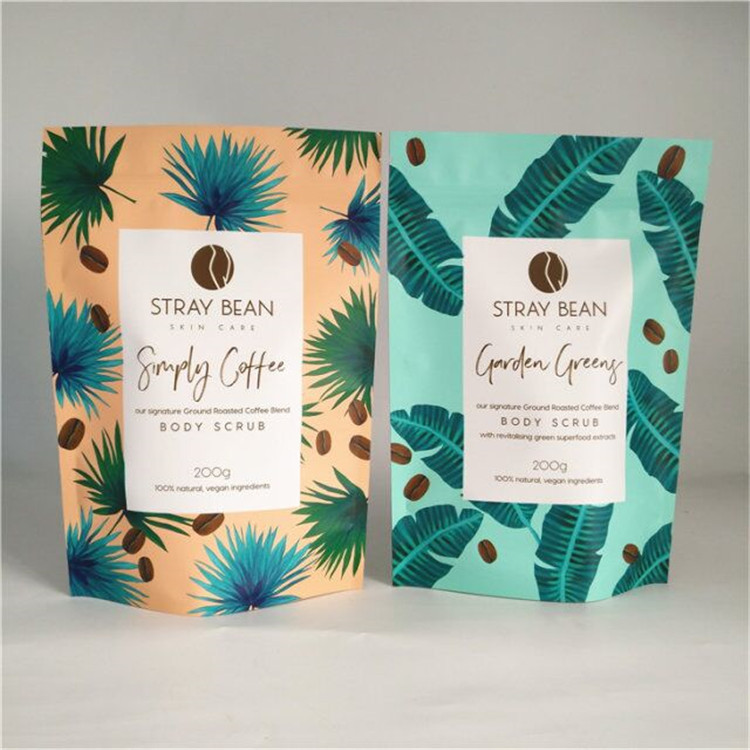 ถุงชาย่อยสลายได้บรรจุภัณฑ์ Airtightbody กำหนดเองขัดกาแฟซอง