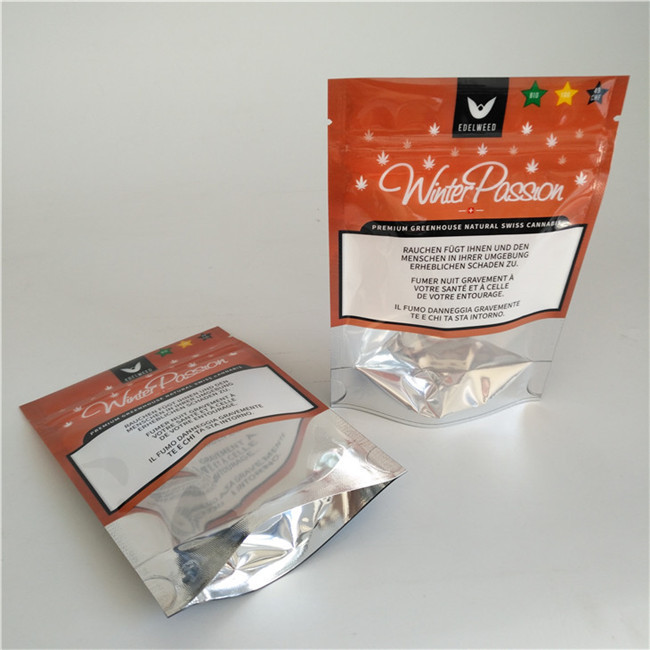 เคลือบผนึกยืนขึ้นถุง Ziplock นำมาใช้ใหม่ถุงธูปสมุนไพรขนาดที่กำหนดเอง