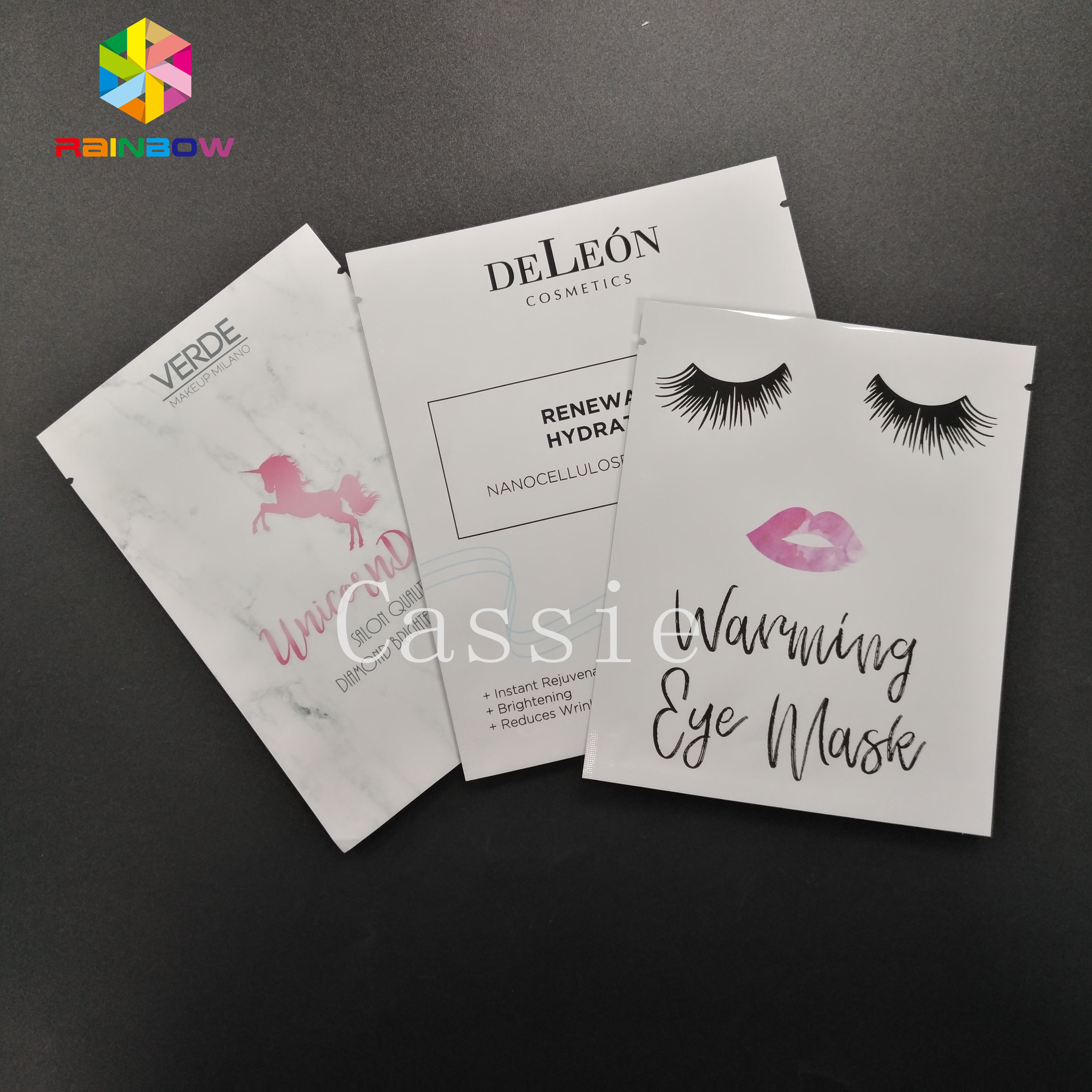 กริปซีลแบบกำหนดเองถุงบรรจุภัณฑ์เครื่องสำอางอลูมิเนียมฟอยล์สูญญากาศบรรจุภัณฑ์พอกหน้าลามิเนต