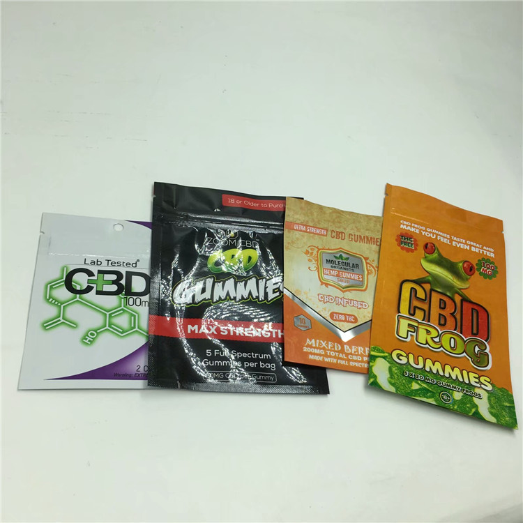 OEM กลิ่นพิสูจน์ถุงพลาสติกบรรจุภัณฑ์ Ziplock อลูมิเนียมฟอยล์ Cbd Gummy Bear หน่อเมล็ดกระเป๋า