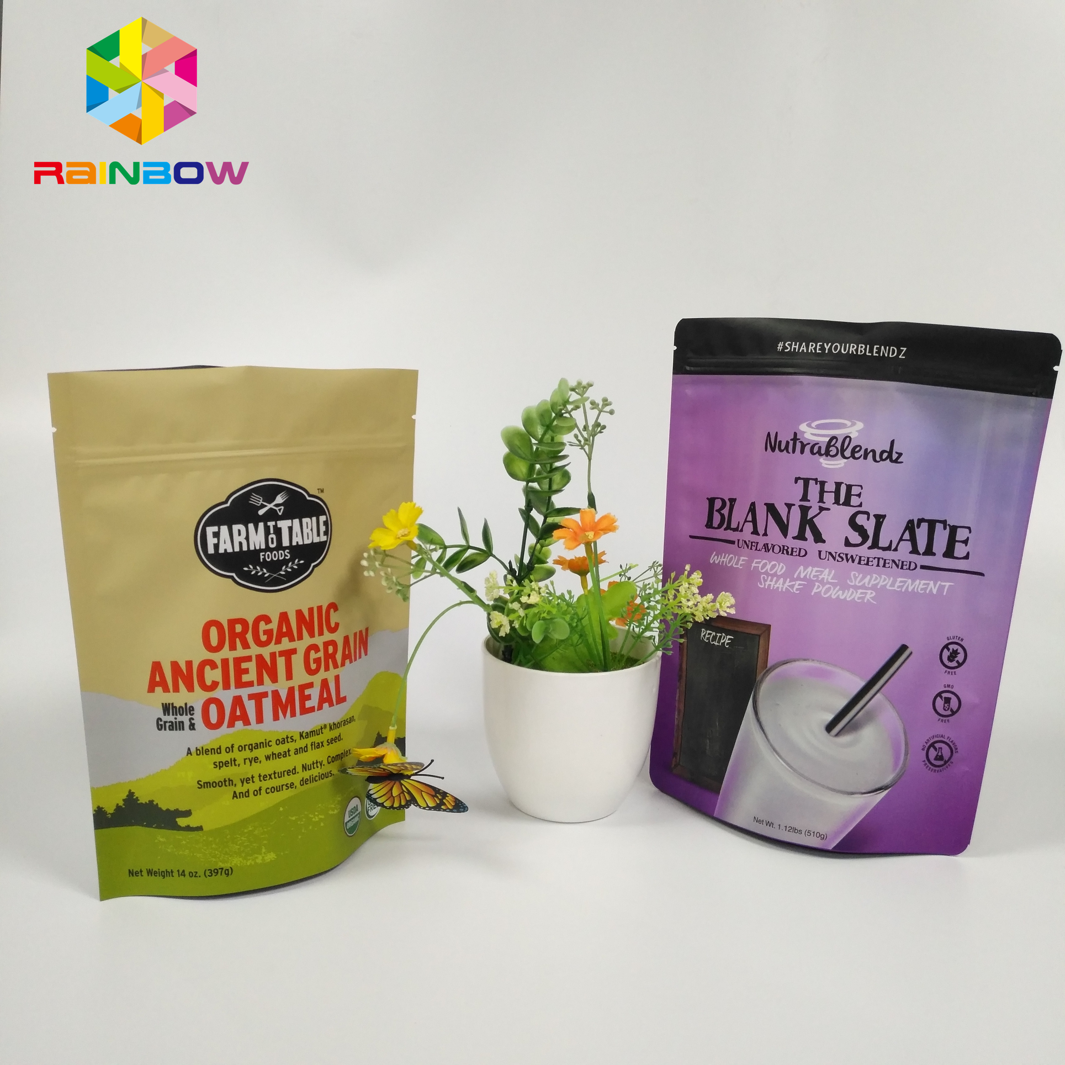 ผนึกถุงบรรจุภัณฑ์อลูมิเนียมฟอยล์ลุกขึ้นยืนกระเป๋าซิปล็อค Doypack