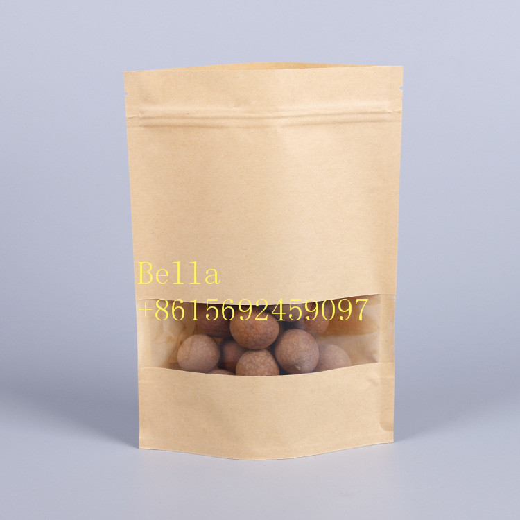 อาหารเกรดยืนขึ้นถุงซิปถุงกระดาษคราฟท์อลูมิเนียมฟอยล์ถุงพร้อมหน้าต่าง