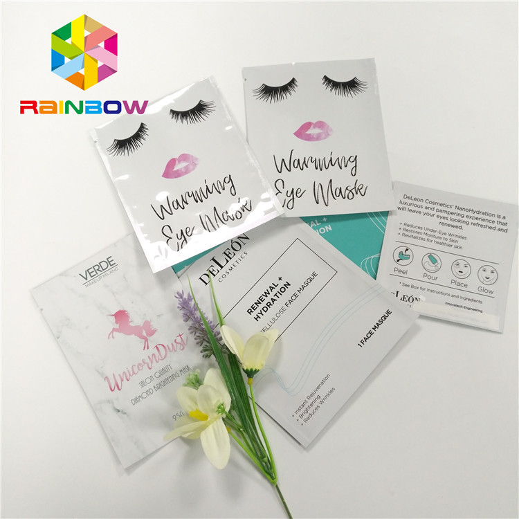 ตราสามด้านแบบกำหนดเองพิมพ์ Stand Up Pouches กระเป๋าเครื่องสำอางอลูมิเนียมฟอยล์