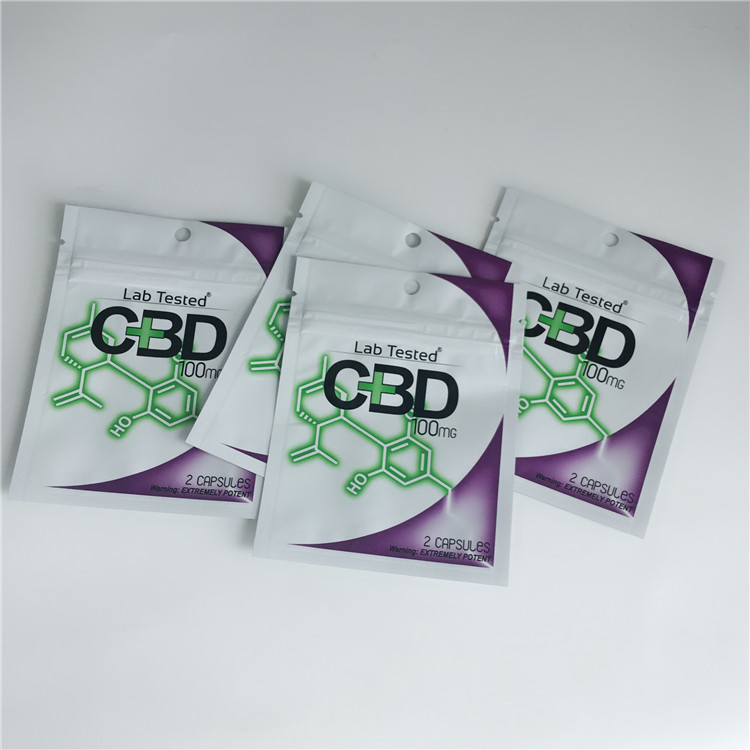 ถุงพลาสติก 3.5 กรัมบรรจุภัณฑ์ฉลากแบบกำหนดเองพิมพ์คุกกี้ CBD ผนึก Ziplock