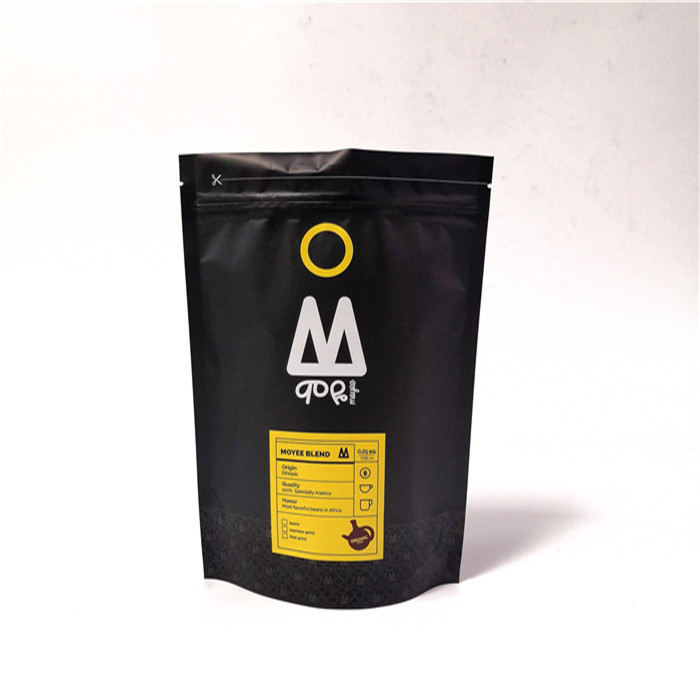 ยืนขึ้นถุงพลาสติกบรรจุภัณฑ์อาหารเกรดอลูมิเนียมฟอยล์ถุงกาแฟพิมพ์ Gravnre