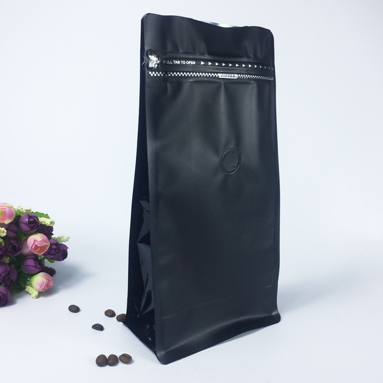 ผนึกถุงพลาสติกด้านบรรจุภัณฑ์มีซิปล็อคด้านล่างแบนพร้อมวาล์ว