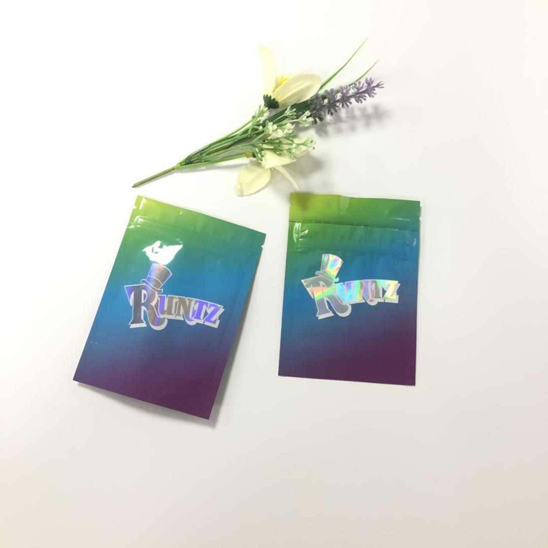 กลิ่นหลักฐานโฮโลแกรม Runtz ซิปล็อคถุงพลาสติกเด็กทนสำหรับแคปซูล / ยา