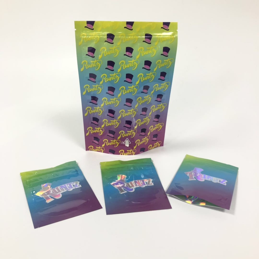 ที่กำหนดเอง 1 ออนซ์ 3.5 กรัมสามารถขวด Jokes ขึ้นฉลาก Vape Mylar กลิ่นหลักฐานปอนด์แพคเกจวัชพืชถุงบรรจุภัณฑ์สีชมพูสีขาว Runtz