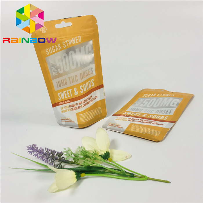 ถุงพลาสติกถั่วบรรจุภัณฑ์ Customzied พิมพ์หน้าต่างที่ชัดเจนพร้อมซิปผนึก