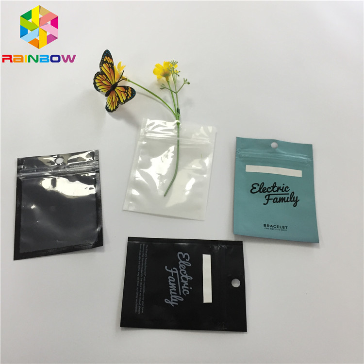 พลาสติกใสด้านหน้า Mylar Ziplock Stand Up Pouches สามด้านซีลสำหรับสาย USB