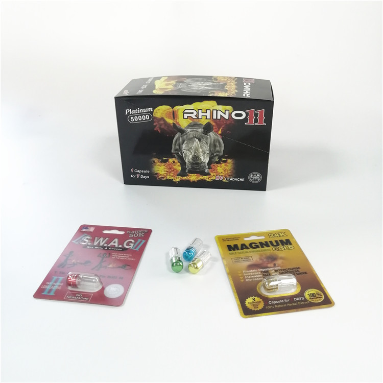 บรรจุภัณฑ์บัตรตุ่มใช้ทางการแพทย์ Rhino 11 Magnum 24k 3D Card Blister Pack