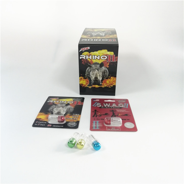 Rhino 69 Series บรรจุภัณฑ์บัตรตุ่มบรรจุยาชาย 3d ยาบรรจุภัณฑ์พุพอง