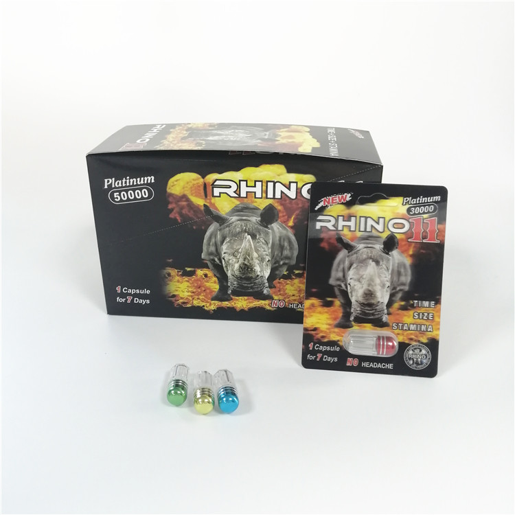 บรรจุภัณฑ์พุพองพลาสติกแรด 3D ขนาดที่กำหนดเองสำหรับแคปซูลทางเพศชาย