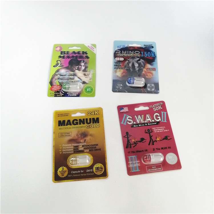 บรรจุภัณฑ์บัตรพองบรรจุภัณฑ์ยาชายเสริมขนาดที่กำหนดเอง