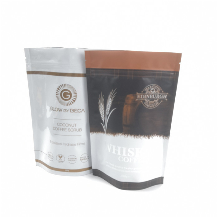 ถุงพลาสติกซิปล็อคบรรจุภัณฑ์อลูมิเนียมฟอยล์ถุงกาแฟพิมพ์ Gravnre