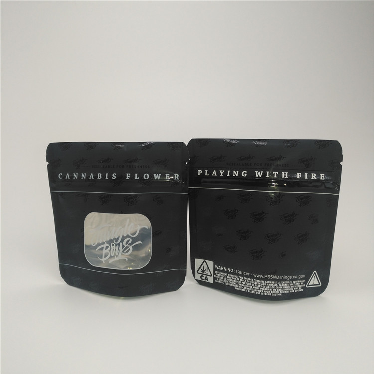 Matte Black Mylar อลูมิเนียมฟอยล์ Stand Up Pouch ใบยาสูบบรรจุภัณฑ์การแพทย์