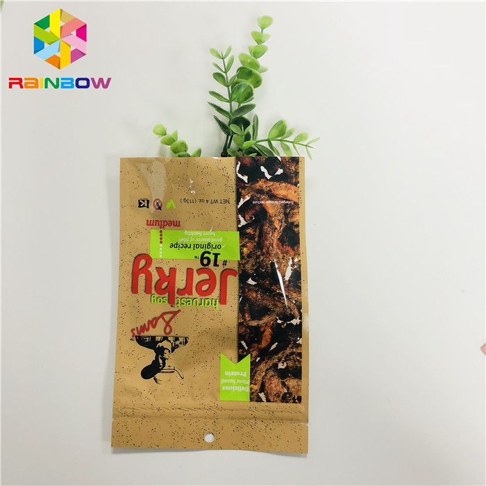 ถุงฟอยล์อลูมิเนียมป้องกันกลิ่นกลิ่นยืนขึ้นถุง Mylar Jerky / ผลไม้แห้ง