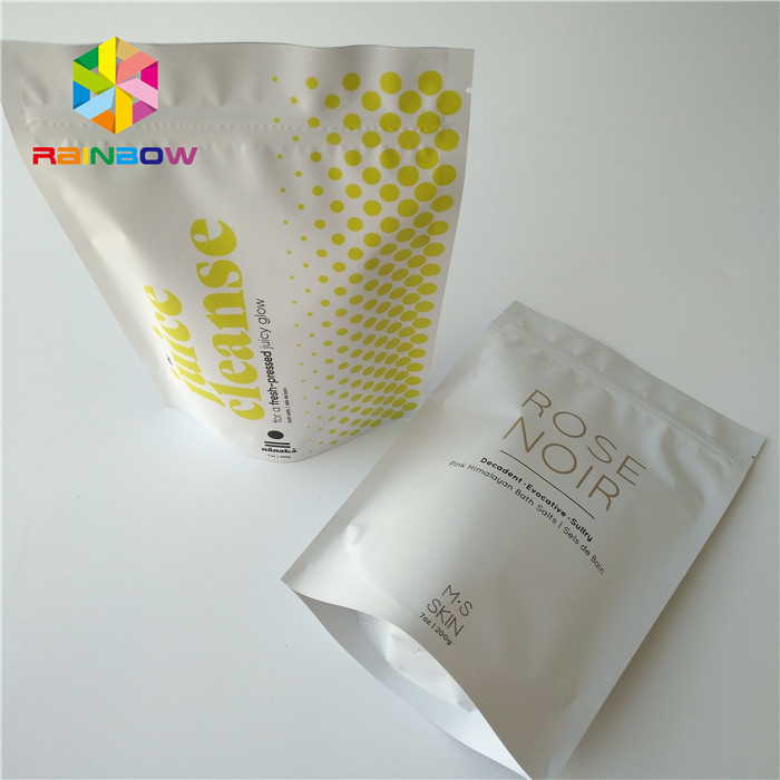 กระดาษฟอยล์พิมพ์ลาย Ziplock ถุงขัดผิวเครื่องสำอางค์มะพร้าว / กาแฟ