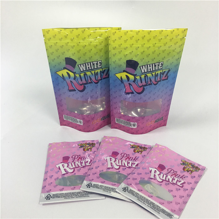 บรรจุภัณฑ์ธูปสมุนไพรพิสูจน์กลิ่นมินิ Ziplock วัชพืชพลาสติก CBD ถุงคุกกี้ใบ