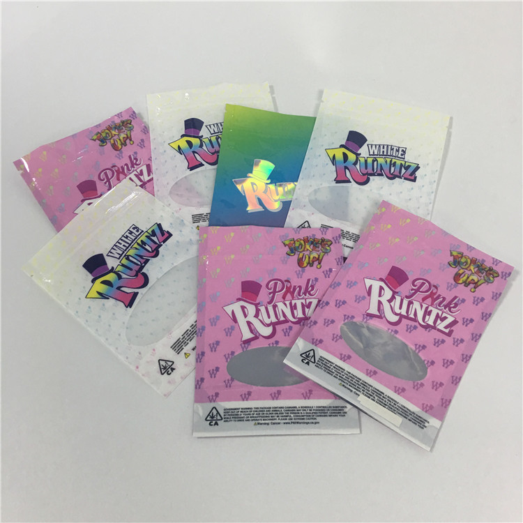 ถุงพลาสติกผนึกทนเด็กบรรจุภัณฑ์ Runtz เคลือบเงาคุกกี้หลักฐานกลิ่น