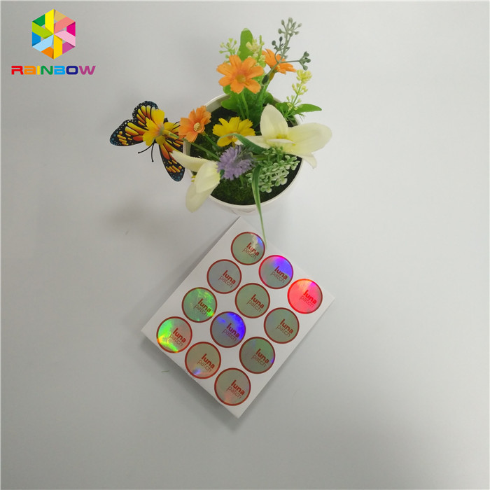 ที่กำหนดเองการพิมพ์หดห่อแขนกันน้ำฉลากสติกเกอร์กาวโฮโลแกรม