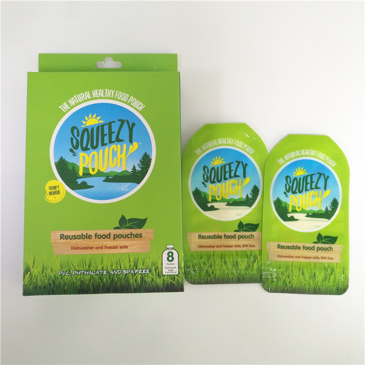 บรรจุภัณฑ์พวยนำมาใช้ใหม่บรรจุภัณฑ์ BPA ฟรีเองพิมพ์ซิปคู่กับหัวฉีด