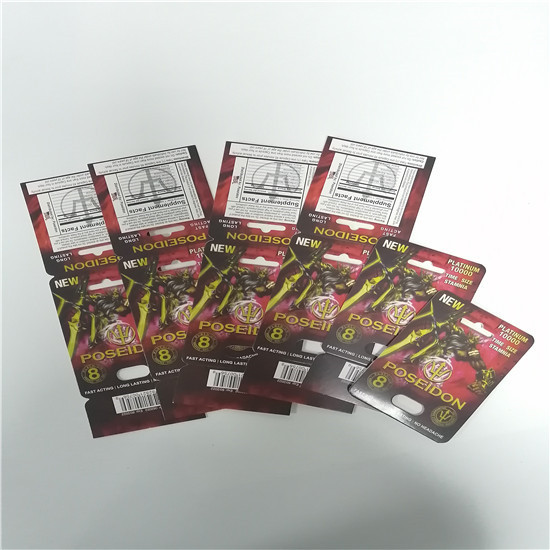 โพไซดอนเพศยาแข็ง Rox เพศแคปซูลบรรจุภัณฑ์บัตรตุ่มโลโก้ที่กำหนดเอง